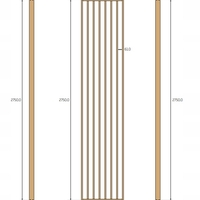 Riflaj perete despartitor MDF, LDA PREMIUM, Stejar Saragossa, 275x58 cm