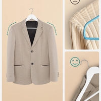 SONGMICS Set de 20 umerase din lemn, cu bara anti-alunecare pentru pantaloni, carlig pivotant la 360°, 45cm, alb