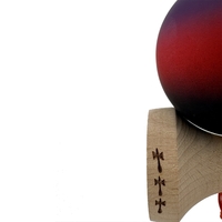 Kendama X Originala, Profesionala, Flippy, Big Cups V2, Rubber Grip cu Cupe Mari, Rulment Metalic cu Ata 55 cm, Mov/Rosu/Negru