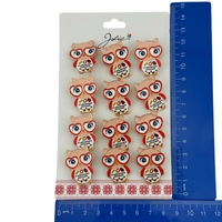 Set 12 Brose Martisor Primavara, Jolie, Model Bufnita ,cu Mesaj O Educatoare Minunata