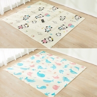 Covoras de Joaca pentru Copii Termic cu 2 Fete, Flippy, Model Ursuleți si Delfini, cu Spuma, Impermeabil, Antiderapant, 200cm x 180cm x 1cm