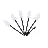 Set 5 Lampi LED cu baterii, de exterior Model Brad, pentru gradina, Vafy, 35.5 cm, Alb Cald