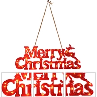Instalatie LED de Craciun, Vafy, Litere 3D, Merry Christmas, Lumina Calda, 27.5 x 10.5 x 1.4 cm, Rosu
