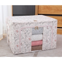 Cutie Depozitare, Vafy, 66L, din Material Textil, 50 x 40 x 33 cm, pentru Haine si Lenjerii, Model Fluturasi, Roz