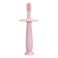Periuta de Dinti din Silicon pentru Bebelusi, Flippy, fara BPA, 360 Grade, Bariera Anti-Inghitire, Maner Ergonomic, 12.5 x 15 cm, Roz