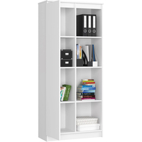 Dulap cu usa si 8 etajere, PAL laminat 16 mm, 80x35x180 cm, alb