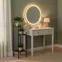 Suport pentru flori, rotund cu 3 polite, structura metalica si MDF, 32x32x81 cm, negru
