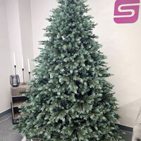 Brad artificial Christmas Deluxe by Sersimo, Alaska Select verde argintiu, integral 3D, 210 cm