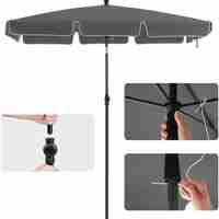 SONGMICS Umbrela terasa gradina sau plaja, inclinare 2 directii, protectie UV UPF 50+, 180x125 cm, gri