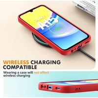 Husa de Protectie, Vafy, pentru Samsung Galaxy A15, Liquid Silicone, cu Microfibra pe Interior, Protectie Antisoc, Compatibil Incarcare Wireless, Rosu