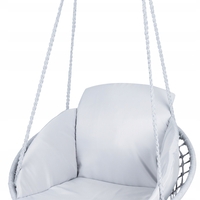 Scaun rotund Sersimo tip leagan suspendat cu perna Confort casa sau gradina, gri