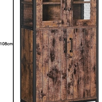 VASAGLE Dulap multifunctional pentru baie, stil industrial, 60x30x108cm, maro rustic si negru