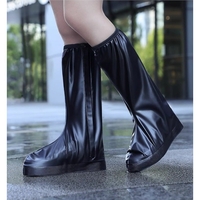 Protectie Incaltaminte pentru Ploaie si Noroi, Flippy, Impermeabila, Talpa Antiderapanta, cu Fermoar si Capsa, Inaltime 40 cm, Marime XL 40-41, Negru