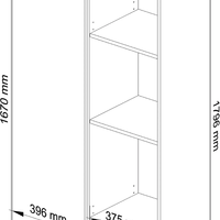 Dulap cu usa si 8 etajere, PAL laminat 16 mm, 80x35x180 cm, alb