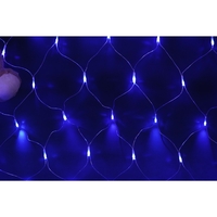 Sectiune Instalatie de Craciun Vafy, Tip Plasa, 120 LED-uri, 1.5 x 1.5 m, 8 jocuri de lumini, Interconectabila, Fir transparent, Albastru