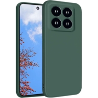 Husa de Protectie, Vafy, pentru Xiaomi 14, Liquid Silicone, cu Microfibra pe Interior, Protectie Antisoc, Compatibil Incarcare Wireless, Verde