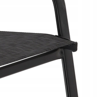 Set 2 scaune de gradina cu cadru metalic, stivuibile, 55x72x96cm, negru