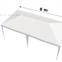 Cort pavilion de gradina, 600x300 cm, impermeabil cu rezistenta UV, alb