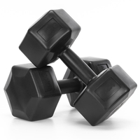 Set gantere hex 2x10 kg, bitum cu invelis rezistent PP, negru
