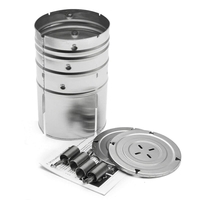 Presa din inox Flippy, pentru preparat sunca presata, cu capac, dimensiune reglabila in 3 trepte, 15 x 15 x 18 cm, argintiu