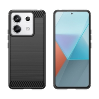 Husa de Protectie pentru Xiaomi Redmi Note 13 Pro, Vafy, Protectie 360, din TPU cu element de Carbon, Anti Alunecare, 1.8 mm, Negru