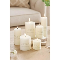 Lumanare Decorativa, Flippy, din Parafina, Cilindrica, Fara Fum si Fara Parfum, 5 x 15 cm, 260 g, Ardere 36h, Ivory Alb