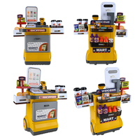 Set magazin pentru copii cu lada si roti, sunete, rafturi multiple, 48x30x58 cm, multicolor