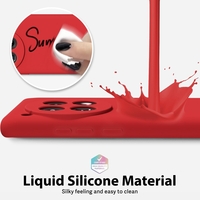 Husa de Protectie, Vafy, pentru OnePlus 12 5G, Liquid Silicone, cu Microfibra pe Interior, Protectie Antisoc, Compatibil Incarcare Wireless, Rosu