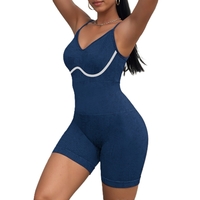 Costum de Fitness/Yoga, Flippy, One Piece, pentru Femei, Material Elastic, Spandex, Albastru, Marime M