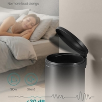SONGMICS Cos de gunoi cu pedala, capac soft-close, galeata detasabila, otel, 30L, saci menajeri inclusi, negru