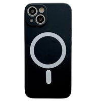 Husa MagSafe pentru Apple iPhone 14, Silicon, Protectie pentru camera, Magnetica, Incarcare Wireless, Vafy, Negru