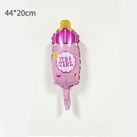 Balon din Folie Metalizata, Vafy, Mini Figurina Biberon, Model It's a Girl, Tematica Gender Reveal, 44x20 cm, Ambalaj Individual, Pai Inclus, Umflare cu Aer sau Heliu, Roz