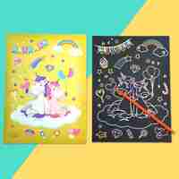 Set 9 Planse Razuibile, Flippy, Scratch ArtCards, +3 Ani, de Razuit si de Colorat, 19 x 14 cm, Model ZOO, Multicolor