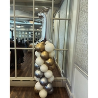 Balon din Folie Metalizata, Flippy, Figurina Cifra, Tema Aniversare 40 cm, Ambalaj Individual, Pai inclus, Umflare cu Aer sau Heliu, Argintiu, Cifra 1