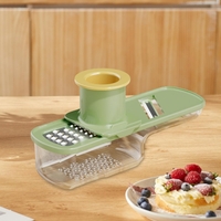 Razatoare Manuala, Vafy, cu Recipient de Stocare, pentru Legume, din Plastic si Otel Inoxidabil, Multifunctionala, Verde