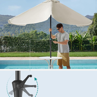 SONGMICS Umbrela de gradina cu manivela, UPF 50+, inclinare 30°, structura metalica, 300x200 cm, bej