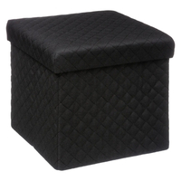 Taburet pliabil 5Five patrat cu spatiu de depozitare, MDF, 31x31x31 cm, negru
