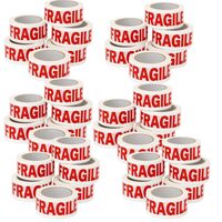 Set 36 Role Banda Adeziva Fragile, Low Noise, 50mmx66m, Sigilare Colete/Pachete Sensibile, Transparent