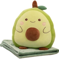 Patura 2in1 pentru Pat sau Canapea, Vafy, Model Jucarie Avocado cu Spatiu de Depozitare Patura, Microfibra, 1x1.7 m, Verde