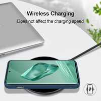 Husa de Protectie, Vafy, pentru OnePlus 12 5G, Liquid Silicone, cu Microfibra pe Interior, Protectie Antisoc, Compatibil Incarcare Wireless, Albastru