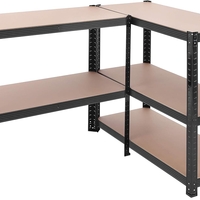 SONGMICS Raft de depozitare metalic, cu rafturi din MDF, 5 polite, max. 875 kg, 180x90x40cm, negru