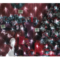 Instalatie Craciun, Tip Plasa, 3 m x 1.5 m, 240 LED-uri, Alb rece, 8 jocuri de lumini, Transformator cu telecomanda, Interconectabila, Prelungitor 3 m inclus, Fir transparent, Vafy
