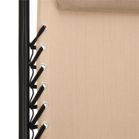 Sezlong scaun pliant plaja sau gradina, Siesta, gravitatie zero, cu tetiera, 175x67x110 cm, bej