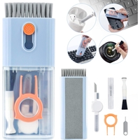 Kit Multifunctional de Curatare Produse Electronice 10in1, Flippy, pentru Laptop, Tastatura, Telefon, Casti, Albastru