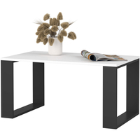 Masuta cafea NOX cu raft inferior, PAL laminat, 92x53x45 cm, alb si negru
