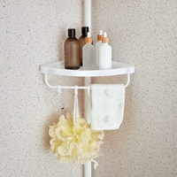SONGMICS Etajera colt dus, 4 rafturi, inaltime reglabila 85-305 cm, otel si plastic PP, alb