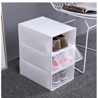 Cutie pentru Pantofi, Flippy, Tip Sertar, din Plastic, Stivuibila, Usa Frontala, 31 x 21.5 x 12.5 cm, Transparent