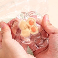 Jucarie Antistres Squishy, Flippy, Labuta de Pisica Pufoasa, cu Revenire Lenta, 7 x 6.5 cm, Model Legume, Multicolor