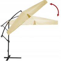 Umbrela gradina tip banana cu mecanism inclinare, impermeabila, diametru 300 cm, husa inclusa, bej
