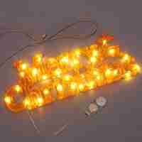 Instalatie LED de Craciun, Vafy, Litere 3D, Merry Christmas, Lumina Calda, 27.5 x 10.5 x 1.4 cm, Galben